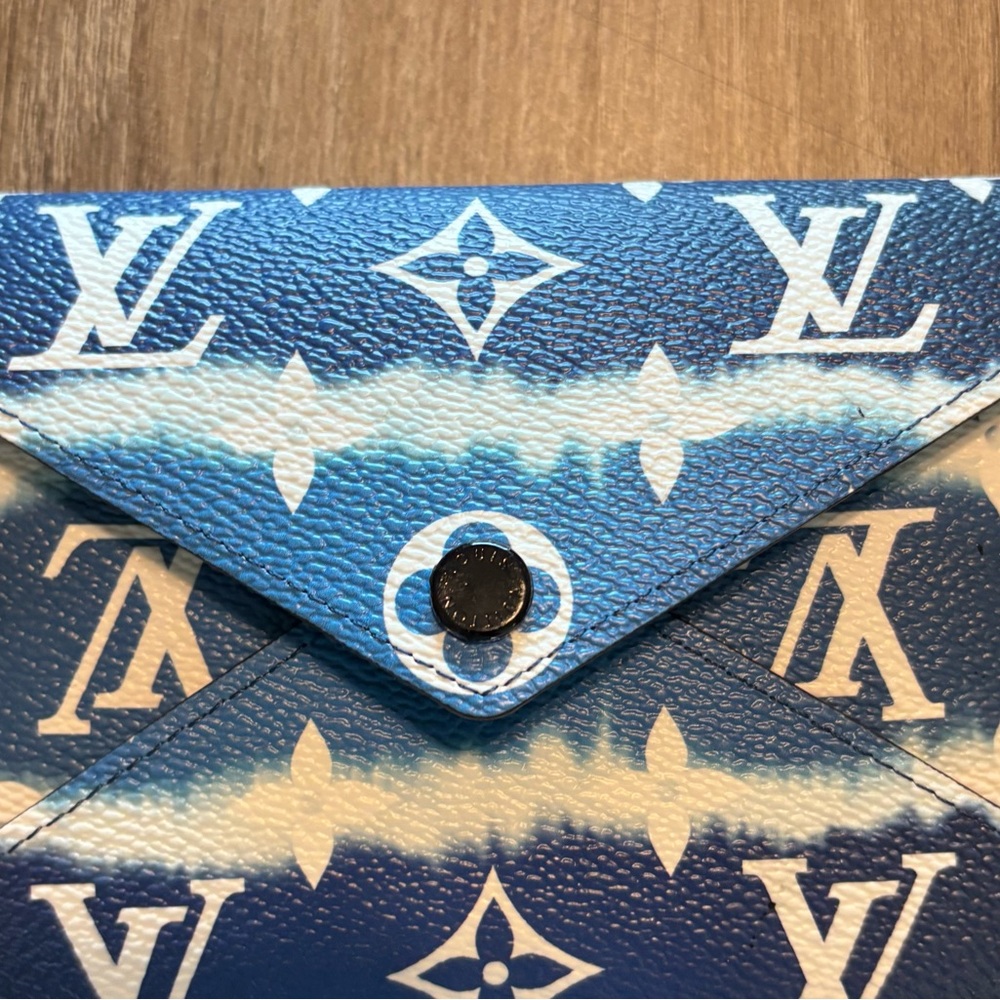 Louis Vuitton Blue and White Monogram Clutch